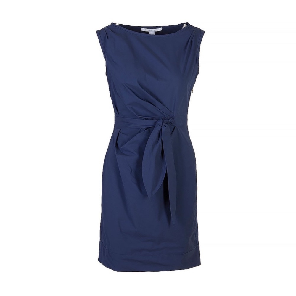 Diane Von Furstenberg Blue Sheath Midi Dress Sleeveless Bateau